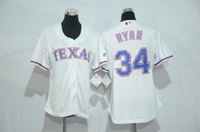 Womens 2017 MLB Texas Rangers #34 Ryan White Jerseys->women mlb jersey->Women Jersey